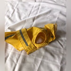 Small Yellow Dog Raincoat with Reflective Stripes